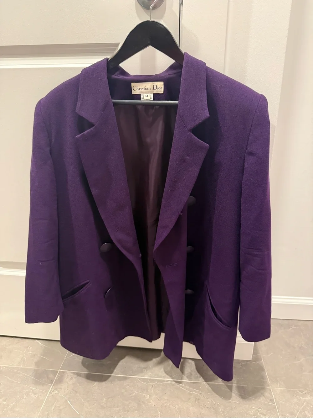 Christian Dior Double Breasted eggplant elegant jacket
